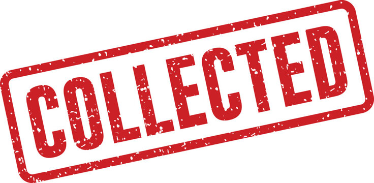 Red 'collected' stamp illustration a visual representation of data gathering