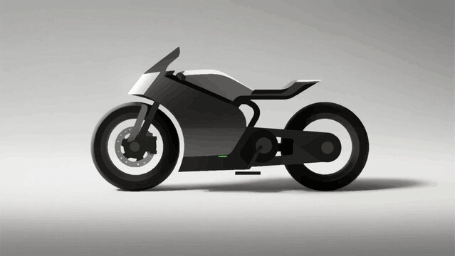 Modern concept electric motorcycle side view flat design vector illustration