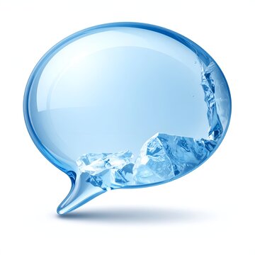 Ice-filled speech bubble icon with a refreshing and cool design.