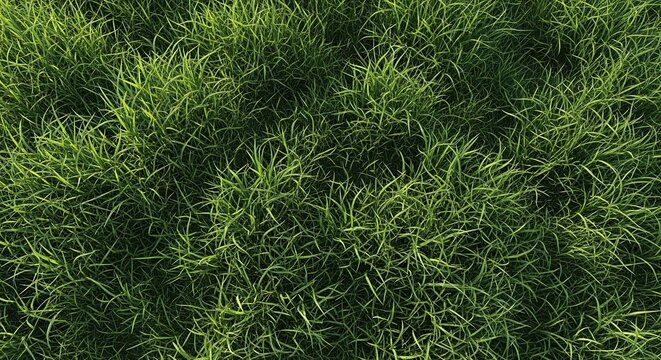 Fresh green grass texture on dark soil background