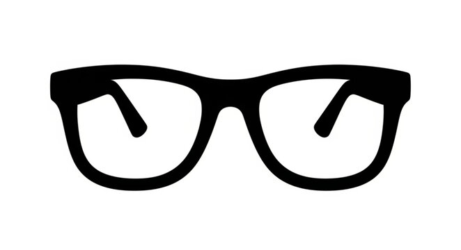 Black Silhouette of Eyeglasses with Clear Lenses.