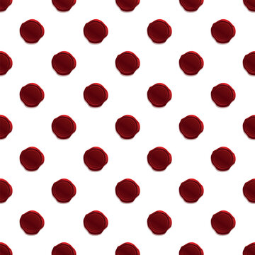 Red wax seals creating a seamless background pattern for vintage documents