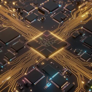 AIチップ半導体マクロシネマティック動画素材