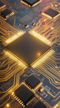AIチップ半導体マクロシネマティック動画素材
