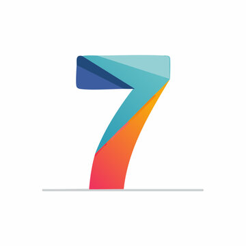Abstract Number 7 Logo Design with Gradient Colors