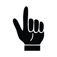 Obraz premium A stark black silhouette depicts a hand making a pointing gesture emphasizing direction and focus silhouette high quality professional detailed modern