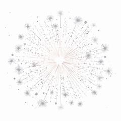 Obraz premium Abstract delicate floral sunburst illustration on white background