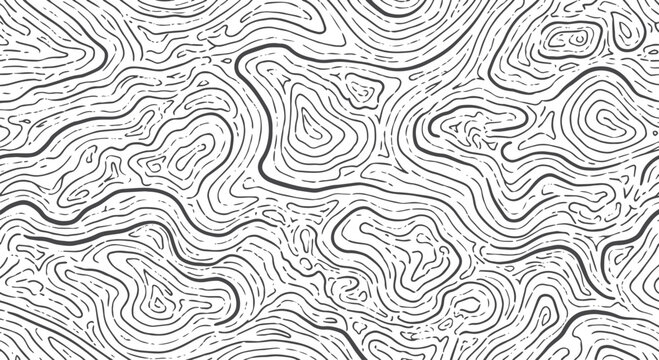 Black and white topographic map pattern contour lines