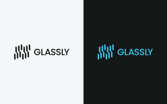 Modern Abstract Wave Lines Logo for Tech Brand Glassly