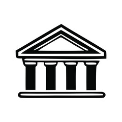 Fototapeta premium Classic depiction of a neoclassical architectural structure with columns and a pediment Vector
