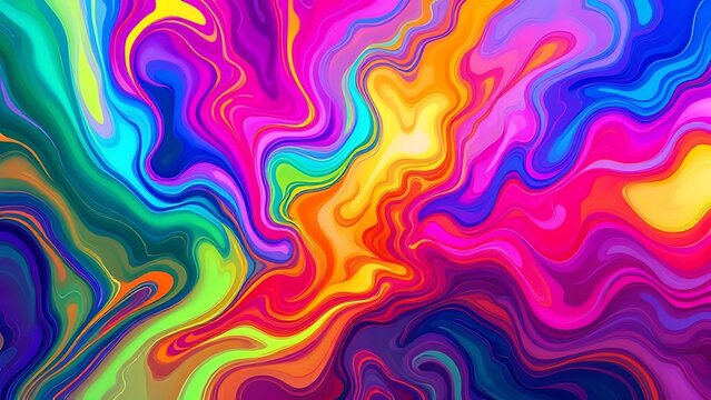 Vibrant Abstract Fluid Swirl Colorful Liquid Paint Texture Background