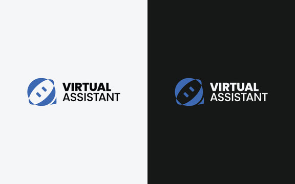Modern Blue Chatbot Virtual Assistant Logo for Tech Service