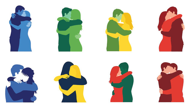 Loving couple embrace tenderly connection intimacy affection relationship happy pair togetherness warm gesture friendly.
