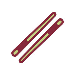 Fototapeta premium Stylized illustration of two diagonal chopsticks on a clean white background