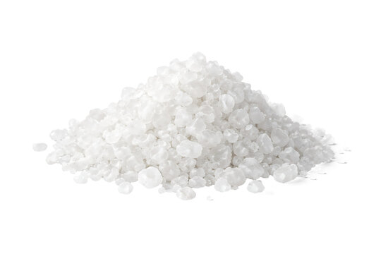 Sea salt crystals pile isolated on transparent background