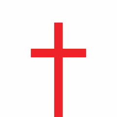 Obraz premium A red cross on white background