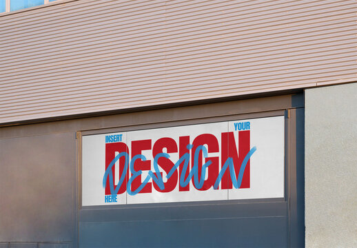 Mockup of Storefront Panel In Barcelona