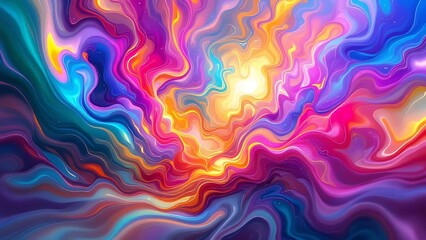 Fototapeta premium Vibrant Abstract Swirls of Colorful Liquid Paint Waves