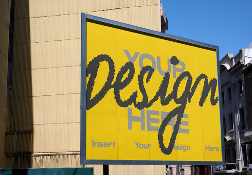 Mockup of an urban horizontal billboard
