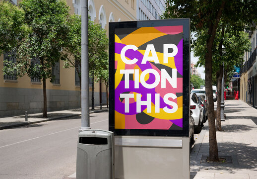 Urban Ad Panel Mockup in Madrid
