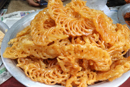 Jalebi is a common sweet snack in the Indian subcontinent