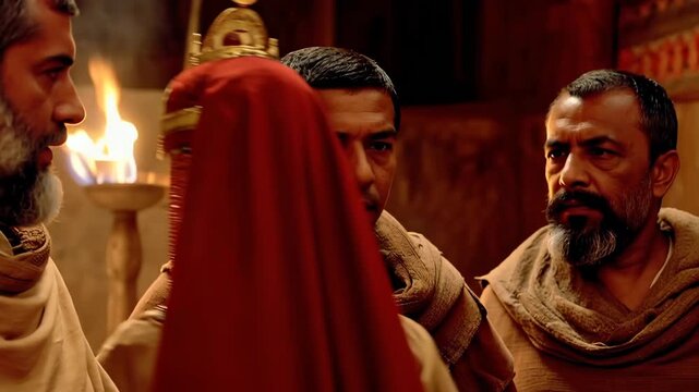 King Ahasuerus was angry with Queen Vashti when she refused to appear before him at the palace