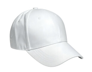 Fototapeta premium Plain white baseball cap on a white background