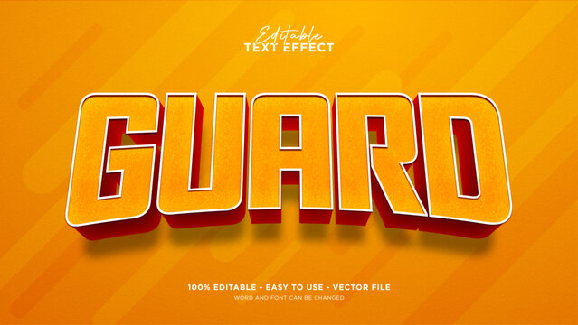 Editable guard 3d text effect, super hero text style effect