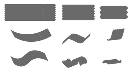 Obraz premium set of ticket silhouette isolated on white