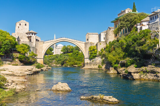 historic stari most bridge in mostar bosnia and herzegovina conceptual connection