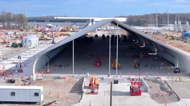 Meta Prometheus data center expansion in New Albany, Ohio using a tent for hyperscaling, USA