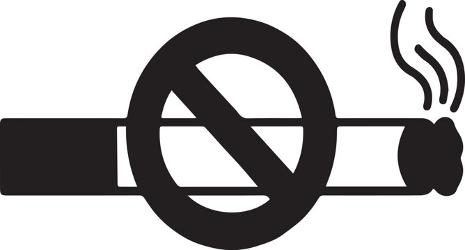 No smoking symbol with cigarette and smoke on a white background Keywords: no smoking, smoking ban, cigarette, downlod