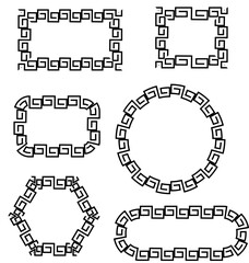 Fototapeta premium Greek Key Border Set Geometric Meander Frames Vector Collection