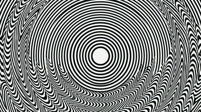 Black and white optical illusion pattern.