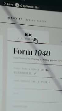 Tax Form 1040 being filled out