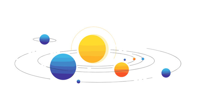 Solar System with Planets Orbiting.