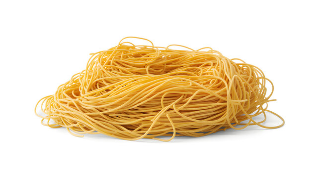 A tangled pile of spaghetti noodles  