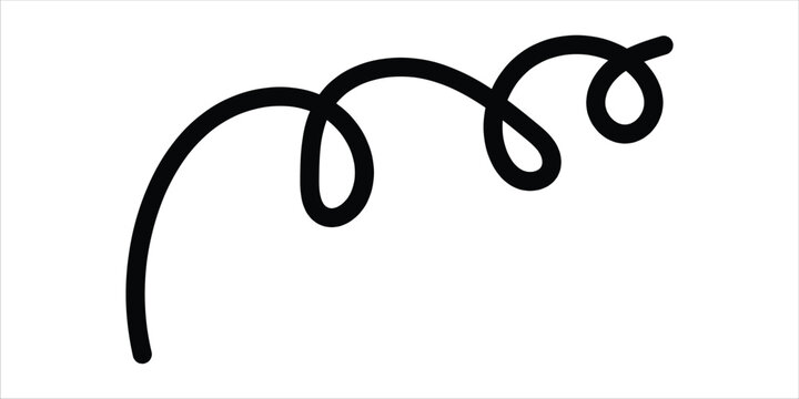 Hand drawn abstract organic shape brush . Decorative doodle pattern. Black wavy line with organic squiggle pattern abstract flowing curve decorative vector Illustration