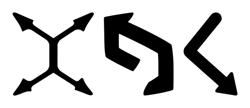 Solid black icon, white background: git branch merge arrow set with simple line art design featuring line art, illustrations, graphic resources with vector and design elements