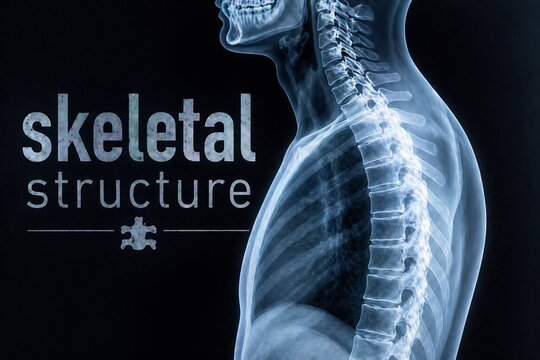 A side view X-ray of a human torso highlighting the skeletal structure.