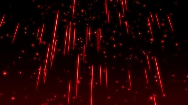 red Light Streaks and Particles Abstract Background