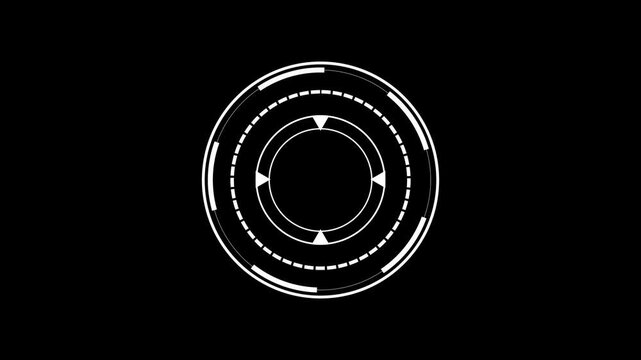 Futuristic Circular Interface HUD Technology Background.4k video 