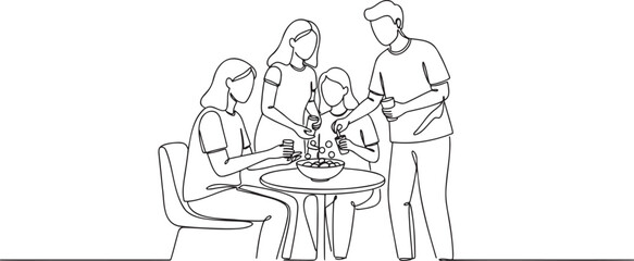 Obraz premium 134_continuous line art frien_traced