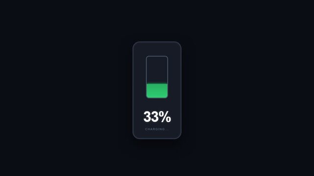 Battery Indicator At 33 Percent On Dark Background