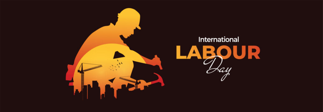Happy Labour Day concept. 1st May- International labor day concept. Labor safety and right at Workplace. World Day for Safety and Health at Work concept. Safety first for worker.	

