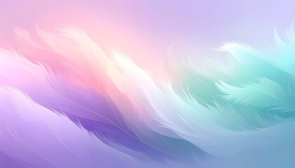 Obraz premium Soft pastel feathers floating gradient background design