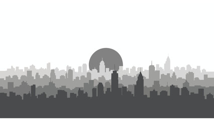 Fototapeta premium Modern Cityscape Silhouette Background for Business Presentations & Urban Design Projects