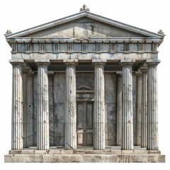 Naklejka premium Ancient greek temple with doric columns stands majestically, its weathered facade hinting at centuries of history