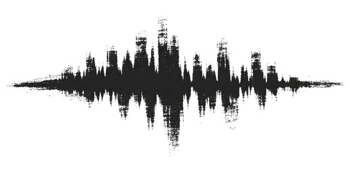 Dynamic sound wave image, capturing sound, music and audio with abstract and powerful design.
