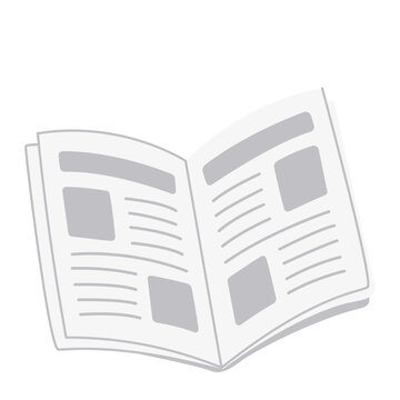 Simple Flat Newspaper or Magazine Illustration Icon